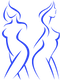 Line art of a woman's silhouette symbolizing aesthetic surgery.